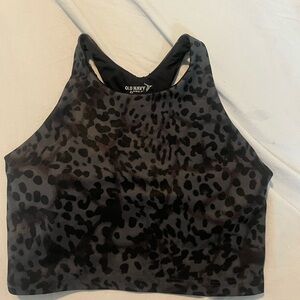 Old Navy Black Leopard Print Crop Top